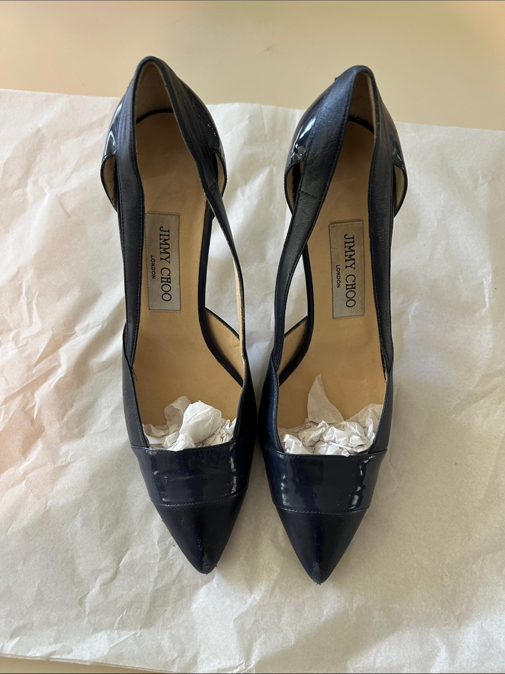 Jimmy Choo Navy Pointed Toe Pumps